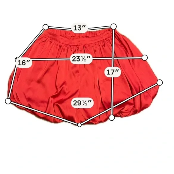 Wishlist Red Satin Bubble Mini Skirt Size M - Picture 7 of 7